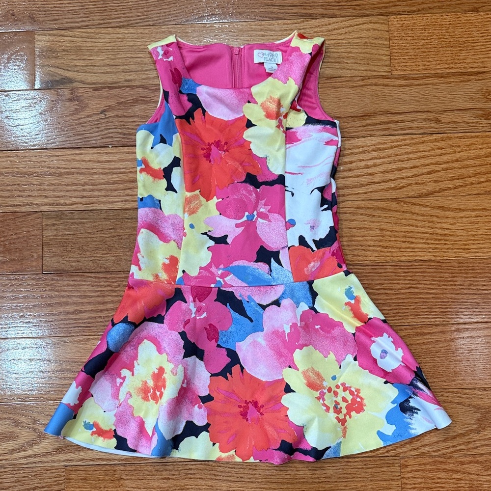 Children’s Place Floral Dress - Pink, Yellow, Blue - Size 4 - toddler